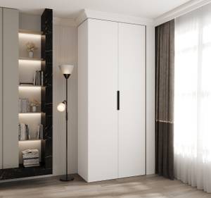 Armoire à portes battantes Como 4 Noir - Blanc - 100 x 40 cm