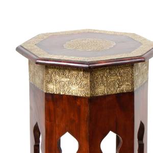 Orientalischer Beistelltisch Meena Braun - Massivholz - 40 x 52 x 40 cm