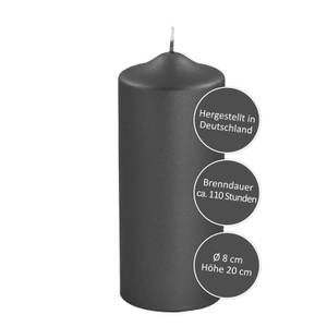 Stumpenkerze Candle Schwarz - 8 x 20 cm