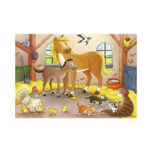 Puzzle Tierfamilien 2x12 Teile Papier - 20 x 4 x 28 cm