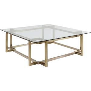 Couchtisch Clara Gold - Glas - 120 x 45 x 120 cm