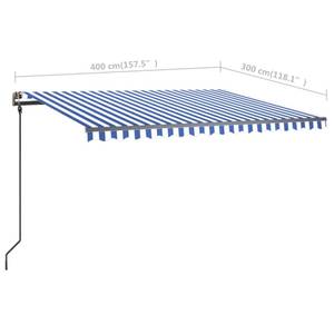 Markise 3006677-2 Blau - Weiß - 300 x 400 cm