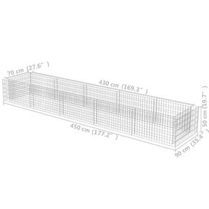 Gabionen-Hochbeet 296088 90 x 50 x 450 cm