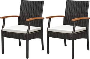 Gartenstuhl Polyrattan (2er Set) Braun - Rattan - 57 x 89 x 61 cm