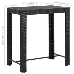 Bar-Set (5-teilig) 3011734-2 Schwarz - Metall - 61 x 111 x 100 cm