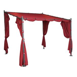 Seitenwand Pergola A22 4er-Set Rot - Textil - 293 x 275 x 293 cm