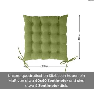 Sitzkissen mit Steppung 40x40 grün Grün