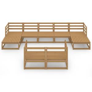 Garten-Lounge-Set (9-teilig) 3009743-1 Braun - Massivholz - Holzart/Dekor - 70 x 30 x 70 cm