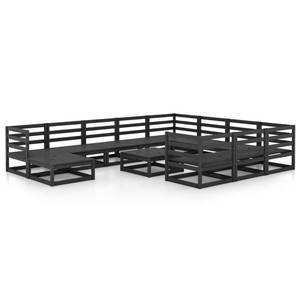 Garten-Lounge-Set 3009729-1 (12-teilig) Schwarz - Massivholz - Holzart/Dekor - 70 x 30 x 70 cm