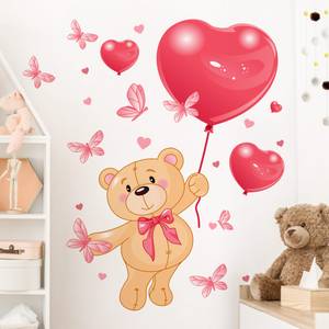 Wandtattoo - Herz-Teddy 90 x 105 cm