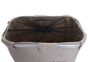 Wäschesammler C34 mit Netz 82l Beige - Metall - Textil - 52 x 54 x 32 cm