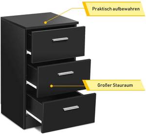 Nachtschrank Aktenschrank Schwarz - Holzwerkstoff - 67 x 35 x 38 cm