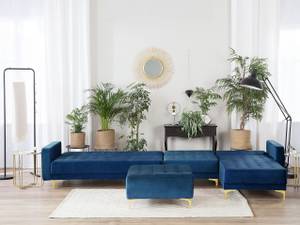 Modulsofa ABERDEEN 2-tlg Blau - Gold - Marineblau - Breite: 347 cm