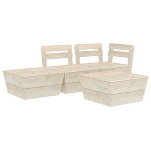 Garten-Lounge-Set Beige - Massivholz - Holzart/Dekor - 60 x 30 x 60 cm