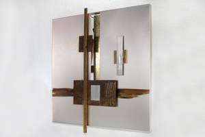Wanddeko Metall Innere Ruhe Braun - Gold - Metall - 83 x 83 x 6 cm