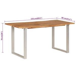 Table de salle à manger 3002057 Argenté - 80 x 160 cm