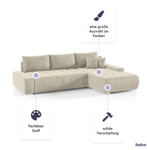 Ecksofa Dhaka L-form Rechts Beige - Ecke davorstehend rechts