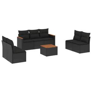 Gartensitzgruppe K651(8-tlg) Schwarz - Massivholz - 69 x 62 x 55 cm