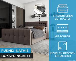 Boxspringbett NATHIE 180x200 Monolith 15 Braun