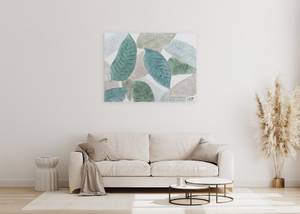Tableau Colours of Nature Gris - Vert - Bois massif - Textile - 100 x 75 x 4 cm