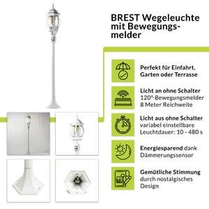Stehleuchte BREST Weiß - 15 x 123 x 15 cm