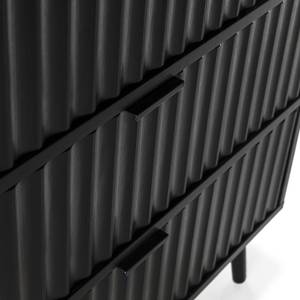 Commode Lluvia 3 tiroirs Noir - Bois manufacturé - Matière plastique - 40 x 80 x 80 cm