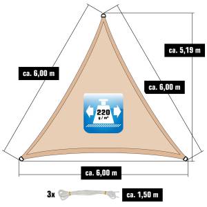 Sonnensegel Atacama Beige - 600 x 600 cm