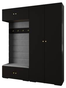 Garderobe Inova 2 Z18 Schwarz - Gold - Grau - Gold