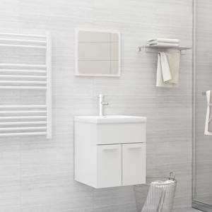 Meubles de Salle bain 804829 (lot de 2) Blanc - Bois manufacturé - Bois massif - 39 x 37 x 41 cm