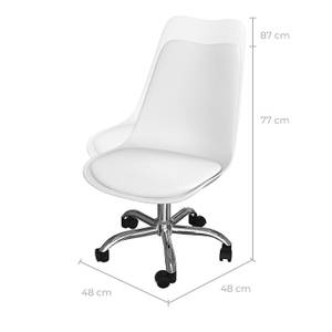 Chaise de bureau Skandi Blanc - Matière plastique - 48 x 87 x 40 cm