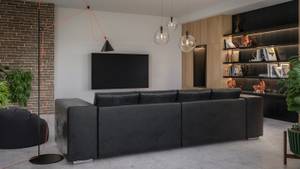 Big Sofa Nerla mit Schlaffunktion Schwarz