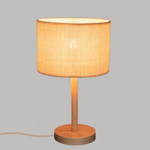 Lampe droite à poser Beige - Bois massif - 25 x 42 x 25 cm