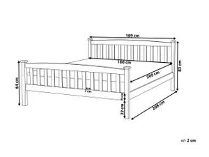 Lit double GIVERNY Largeur : 189 cm