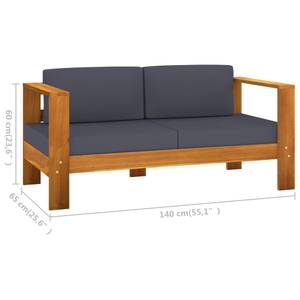 Garten-Lounge-Set (10-teilig) 3006534-13 Grau - Massivholz - Holzart/Dekor - 60 x 25 x 100 cm