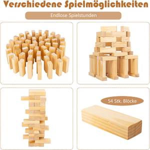 Riesen Wackelturm 54 Blöcke Braun - Holzwerkstoff - 5 x 16 x 4 cm