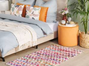 Teppich ARAKLI Blau - Orange - Pink - Rot - Weiß - Textil - 150 x 150 x 80 cm