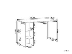 Schreibtisch DESE Schwarz - Braun - Weiß - Holzwerkstoff - 120 x 75 x 60 cm