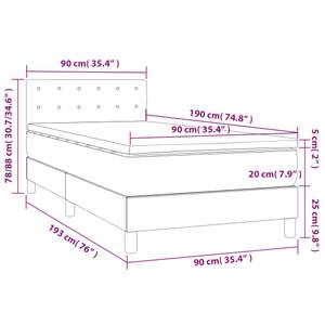 Boxspringbett 3017290-25 Dunkelblau - Tiefe: 193 cm