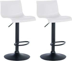 Tabouret de bar Branford Lot de 2 Blanc - Matière plastique