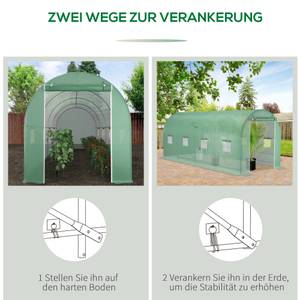 Gewächshaus 845-229V02 Grün - Kunststoff - 200 x 205 x 500 cm