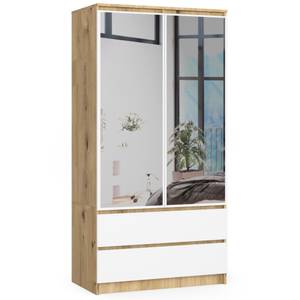 Armoire S90 2T 2S CLP Chêne clair - Imitation chêne clair - Blanc