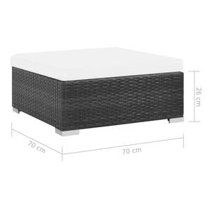 Garten-Sofagarnitur Schwarz - Polyrattan - 74 x 26 x 74 cm