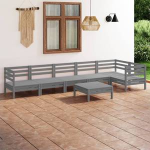 Garten-Lounge-Set Grau - Massivholz - Holzart/Dekor - 64 x 29 x 64 cm