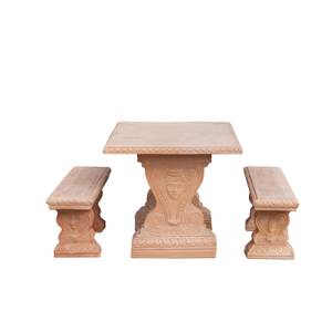 Gartentisch TUSCAN TERRACOTTA Braun - Keramik - Stein - 83 x 74 x 124 cm