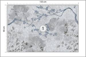 Papier Peint Fleurs Béton Style Vintage 135 x 90 x 90 cm