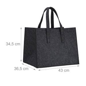 3x Sacs à bûches en feutre 3 couleurs Anthracite - Noir - Gris