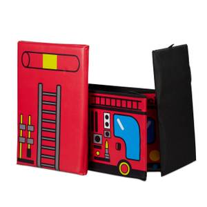 Spielzeugkiste faltbar mit Deckel Schwarz - Rot