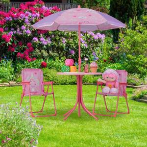 Camping Kindersitzgruppe mit Schirm Pink