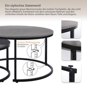 Couchtisch DCV080302,2er Set Steingrau