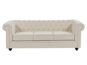 Canapé CHESTERFIELD Beige - Textile - 88 x 72 x 205 cm